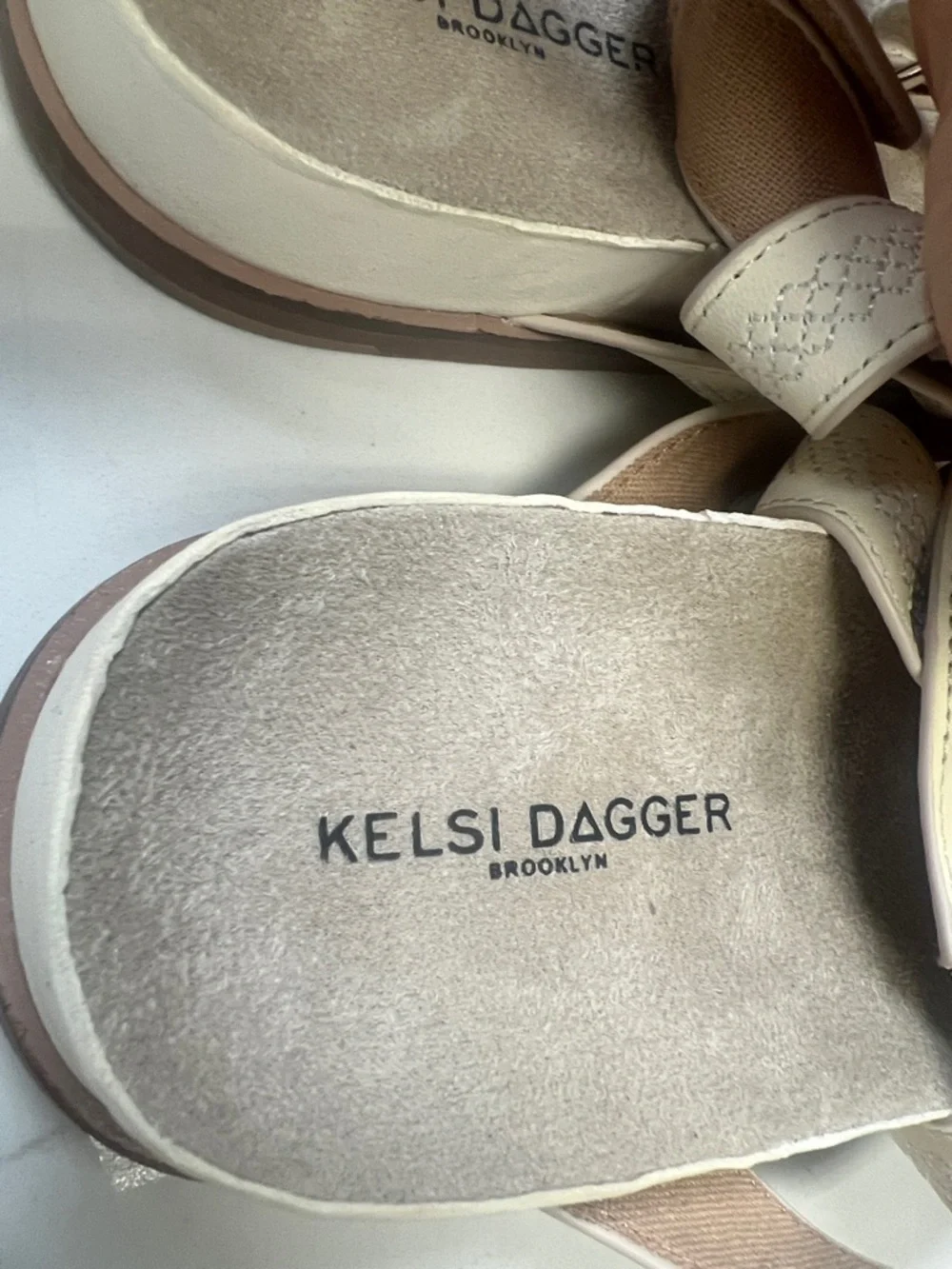 Kelsi Dagger Brooklyn White Leather Strappy Sandals Size 10